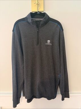 Bugatchi Men's Black Quarter-Zip Golf Pullover